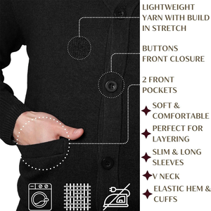 Suéter Cárdigan de Hombre con Cuello en V y Manga Larga, Suéter Tejido de Color Sólido al por Mayor para Otoño e Invierno, Logotipo Personalizado OEM/ODM - Product Image 4