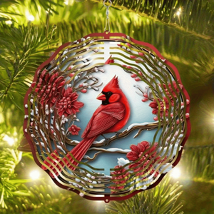 CIFbuy Girandola a Vento Rosso Vibrante a Forma di Cardinale, Campanella a Vento Spessa con Mandala, Decorazione Artistica da Giardino per Esterni, Patio, Cortile e Prato - Product Image 6