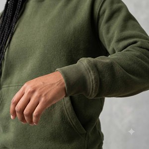 Conjunto Deportivo con Capucha para Mujer, Color Verde Oliva, Pantalones Largos y Sudadera, Estilo Casual Otoñal, Color Sólido, 100% Algodón - Product Image 4