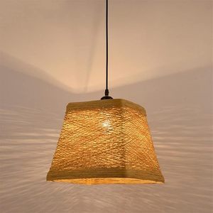 Wholesale Bamboo Rattan <b>Ceiling</b> Lamp Handwoven <b>Round</b> Pendant <b>Light</b> <b>LED</b> Lighting Shade for Dining Room Bedroom Decor OEM ODM - Product Image 1