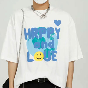 Camiseta de Manga Corta con Estampado de Cara, Cuello Redondo, Corte Ajustado para Hombre, Estilo Casual, Algodón Jersey de Secado Rápido - Product Image 2