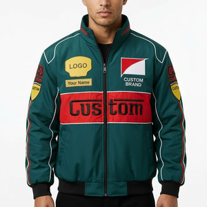 แจ็คเก็ตไซส์ใหญ่ ปรับแต่งลายปักได้ รับผลิตตามแบบ (OEM) แจ็คเก็ตบอมเบอร์ลำลองสำหรับผู้ชาย ใส่ในฤดูหนาว ขี่มอเตอร์ไซค์ สไตล์สตรีทแวร์ - Product Image 1