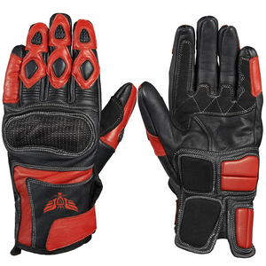 Red Black Leather Motorcycle Racing <b>Gloves</b> Protective Biker Riding <b>Gloves</b> <b>Touchscreen</b> Winter Motorbike <b>Gloves</b> - Product Image 1