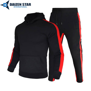 100% Polyester Spring Solid Tracksuit Hooded Collar Drawstring Closure Breathable Windproof Full-Length Streetwear - Product Image 3