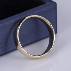 Classic Yellow Gold Wedding Band Unisex <b>Ring</b> Simple Design Smooth Finish Elegant Style - Product Image 2
