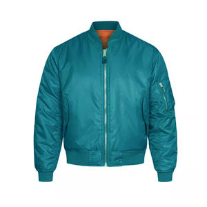 Chaqueta Bomber Clásica de Nailon para Hombre, Color Beige, Cuello Alto, Cierre de Cremallera, Estilo Casual, Primavera, Color Sólido - Product Image 5