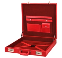 Étui de transport de luxe personnalisé pour tablier maçonnique, en cuir PU rouge, avec serrure sécurisée et organisateur intérieur