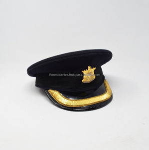 Casquettes uniformes personnalisées Hatgerman Casquette uniforme Couvre-chef argent brodé à la main Pakistan Casquettes personnalisées - Product Image 1