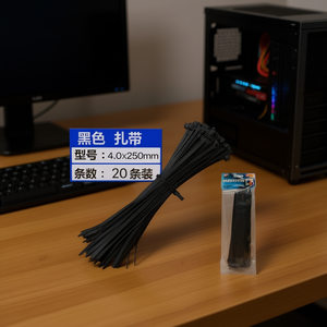 Attaches de câbles noires BRIDAS 4.0*250 pour la gestion des câbles et les accessoires - Product Image 3