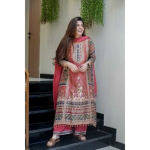 Hermoso conjunto de mujer Top-Bottom y Dupatta para fiestas - Product Image 3