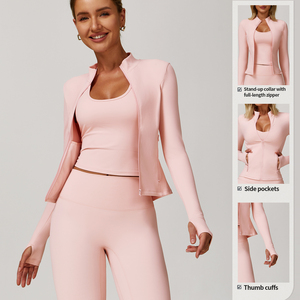 Nouvelle Collection 2026 : Ensemble de Yoga 3 Pièces pour Femme – Tenue de Sport Sans Coutures avec Legging Taille Haute et Veste de Sport - Product Image 3