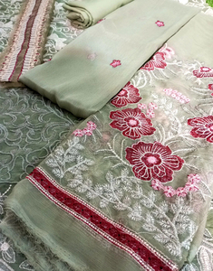Salwar Kameez en Soie pour Femmes, Style Indien et Pakistanais, Tenue de Soirée, Robe de Mariage Punjabi, Robe Longue en Soie Georgette Faite à la Main - Product Image 3