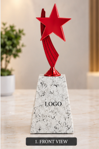 Trophée Étoile en Alliage de Zinc Écologique Rouge avec Base en Marbre, Récompense Sportive, Gravure Personnalisée, Impression UV, 10,5 Pouces, Modèle 796 - Product Image 6