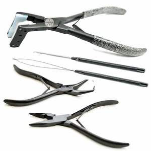 Ensemble d'outils professionnels en acier inoxydable de qualité supérieure pour extensions de cheveux, 10 pièces, outils pour micro-liens, pince à ruban, LUMINEX IMPEX, logo personnalisé - Product Image 3