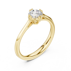 Anillo de Compromiso Clásico con Diamante Cultivado en Laboratorio de Corte Redondo EF VVS de 0.50-2ct, Chapado en Rodio de 14K, para Regalo de Boda, Fiesta y Aniversario - Product Image 2