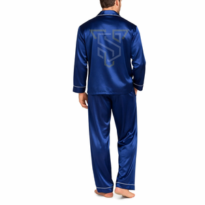 High Quality <b>Men</b> Sleeping Suit Elegant <b>Pajama</b> <b>Set</b> Comfortable Long Sleeve Breathable Quick Dry Nightwear Custom Design - Product Image 3