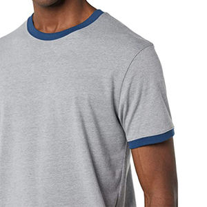 T-shirt Ringer en Coton de Haute Qualité pour Homme, Col et Manches Contrastants, Col Rond, Manches Courtes, Décontracté, Tendance, Logo Personnalisé, OEM - Product Image 6