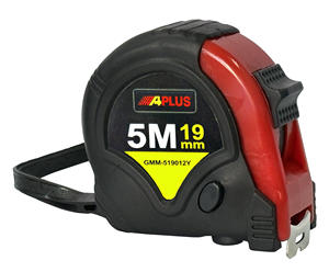 Mètre Ruban en Acier Inoxydable APLUS GMM-5019012Y 5M (16,4 pi) Largeur de la Lame 19mm avec Frein Automatique Mesure Métrique et Impériale - Product Image 2