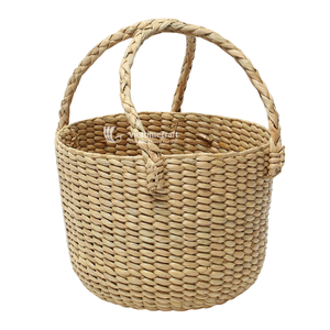 Cesta de Almacenamiento Grande de Mimbre de Pasto Marino con Asas Trenzadas - Product Image 2