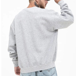 Men's 100% Cotton High Quality Oversized Sweatshirt Custom Logo Boxy Fit Hip Hop Plain Crewneck Embroidered Technics - Product Image 2