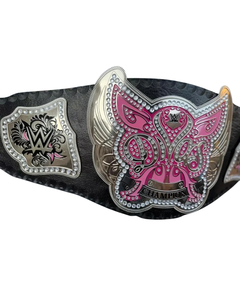 Ceinture de championnat de lutte en cuir, réplique manuelle, taille adulte, série Signature Divas Bella Twins, pour collectionneurs de fans WWE. - Product Image 6