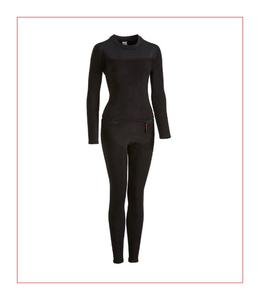 Vente en gros de sous-vêtements thermiques longs pour femmes en tricot gaufré, épais, antibactériens, en spandex et polyester, OEM ODM - Product Image 4