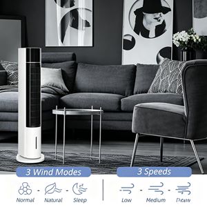 Refroidisseur d'air portable 3-en-1 42 pouces blanc, oscillation 52°, 3 modes, 3 vitesses, prise EU/AU, certifié ROHS - Product Image 4