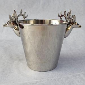 Seau à glace argenté pour Noël, décoration de table de fêtes, refroidisseur à champagne et vin en forme de cerf, pour bar et restaurant - Product Image 1