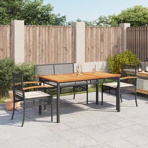 Ensemble de salle à manger de jardin noir et blanc crème - Product Image 1