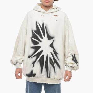 Sudadera con Capucha para Hombre, Corte Regular, Felpa Francesa de Algodón, con Estampado Digital, Hombros Caídos, para Invierno - Product Image 1