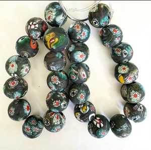 Perles de verre Millefiori Chevron artisanales africaines Ghana Nigéria Kenya Vente en gros Recyclées Fournisseur de bijoux en vrac Boîte FIRDOS - Product Image 3