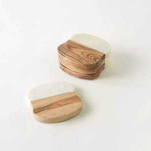 Sous-verre rond en bois, résistant à la chaleur, réutilisable, écologique, pour table à manger, tapis de table, tapis de plage, artisanal en bois - Product Image 1