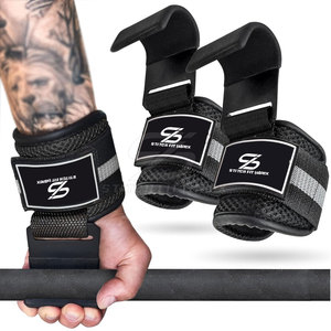 Service OEM, Dernier Design, Crochets plats pour musculation, Entraînement de fitness, Crochets de musculation avec support de poignet - Product Image 1