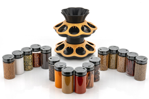 360 Degree Revolving PP Plastic Portable Durable <b>Kitchen</b> <b>Spice</b> <b>Rack</b> Condiment Set - Product Image 5