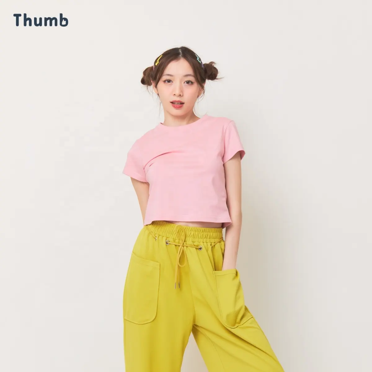 Wholesale Custom Color Women Crop Tops Scoop Neck Short Sleeve Basic Tee Customize Design Print Crop Shirts