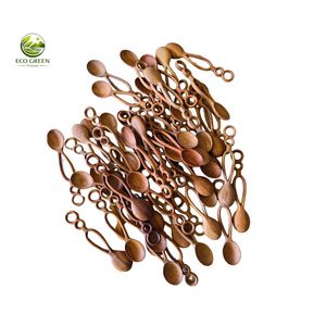 Wooden <b>Serving</b> <b>Spoons</b> Asian Zen Design Rose <b>Gold</b> Plated Long Handle Eco Friendly Handmade Durable & Non-Toxic Craft Gift - Product Image 4