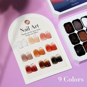 Gel de Pintura Degradado Limegirl, 9 Colores Brillantes Ombre, Set de Manicura Francesa UV para Esmalte de Uñas y Pigmento - Product Image 5