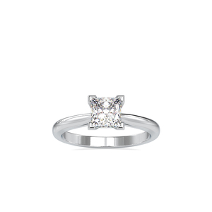 Princess Cut VVS1 Moissanite Diamond Rose Tone Tapered <b>Solitaire</b> Bridal Gift 925 Sterling <b>Silver</b> Engagement <b>Ring</b> - Product Image 5
