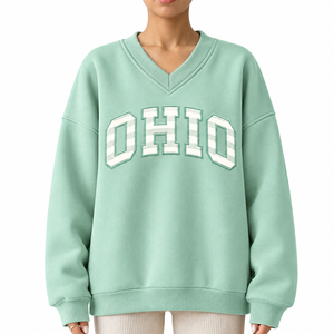 Compre Sudadera Premium Personalizada para Mujer con Cuello en V, Holgada, Suave, de Felpa, para Uso Diario - Product Image 5