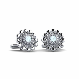 Boutons de manchette argentés pour hommes avec motif floral en strass, bijoux formels - Product Image 3
