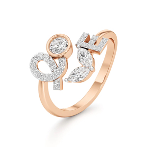 Bague de fiançailles en or rose avec diamant taille marquise, bijoux fins classiques pour femmes - Product Image 4