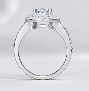Anillos o alianzas de boda de latón chapado en rodio con circonita cúbica 5A para mujer - Regalo para ocasiones festivas - Product Image 3