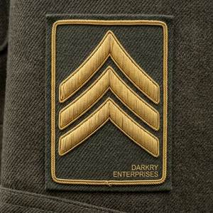 Parche Bordado a Mano con Hilo de Oro, Escudo y Espada, Insignia de Estrella en Fieltro Marrón, Servicio Personalizado para Uniformes y Blazers - Product Image 5