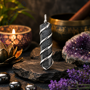 Colgante de Lápiz Espiral Ojo de Tigre, Forma Hexagonal, Collar Unisex con Diseño Religioso Hindú - Product Image 5
