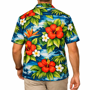 Camiseta Hawaiana Premium para Hombre, Ligera, 100% Algodón, Cuello Alto, Duradera, Informal y a la Moda - Product Image 5