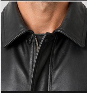 Men's Genuine Sheep Skin Vintage Bomber Jacket Zip Front Winter Premium Outerwear Casual Stylish Windproof <b>Heated</b> Turn-down - Product Image 5