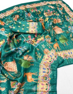 Reglance Beautiful Dola Softy Silk, Estampado Digital Completo, Gota Dori, Diseño Tradicional para Mujer, Bordado con Cinta Decorativa, Vantara - Product Image 2