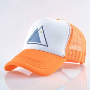 Casquette Snapback Unisexe 6 Panneaux Blanche Orange avec Logo Géométrique en Maille – Chapeau Décontracté Ajustable pour Adultes, Idéal Printemps-Été et Activités de Plein Air - Product Image 4