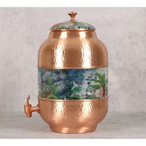 Dispensador de Agua de Cobre con Diseño Floral, Estilo Vintage, Gran Capacidad, para Uso Doméstico, con Gran Descuento - Product Image 1