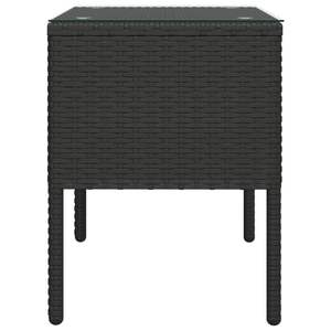 20.9 \ "x14.6 \" x18.9 \ "tavolino esterno con vetro temperato e Poly Rattan colore nero - Product Image 4